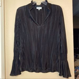 Waverly Grey Black Bell Sleeve Top